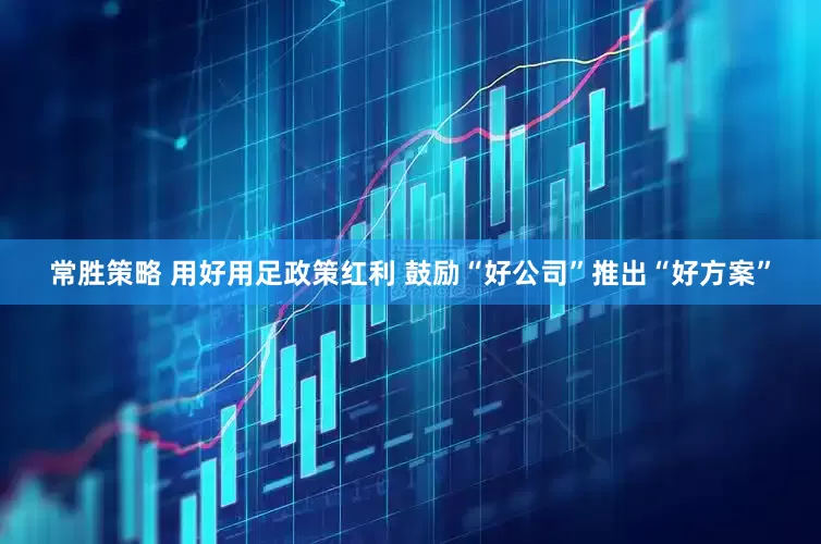 常胜策略 用好用足政策红利 鼓励“好公司”推出“好方案”